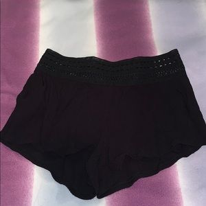 Black beach shorts